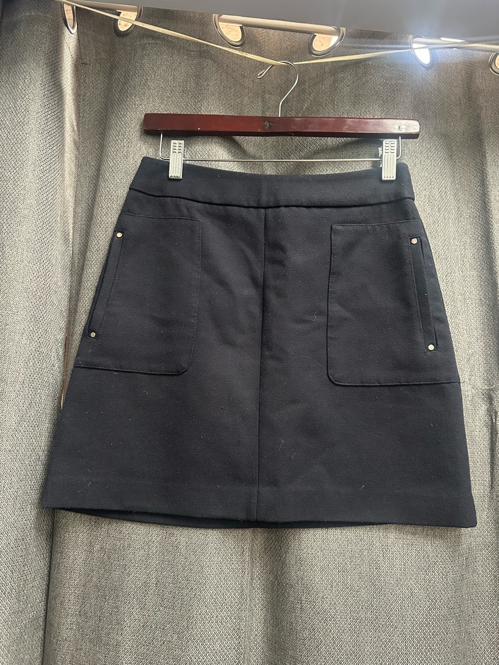H&M Black Mini Skirt with Front Patch Pockets